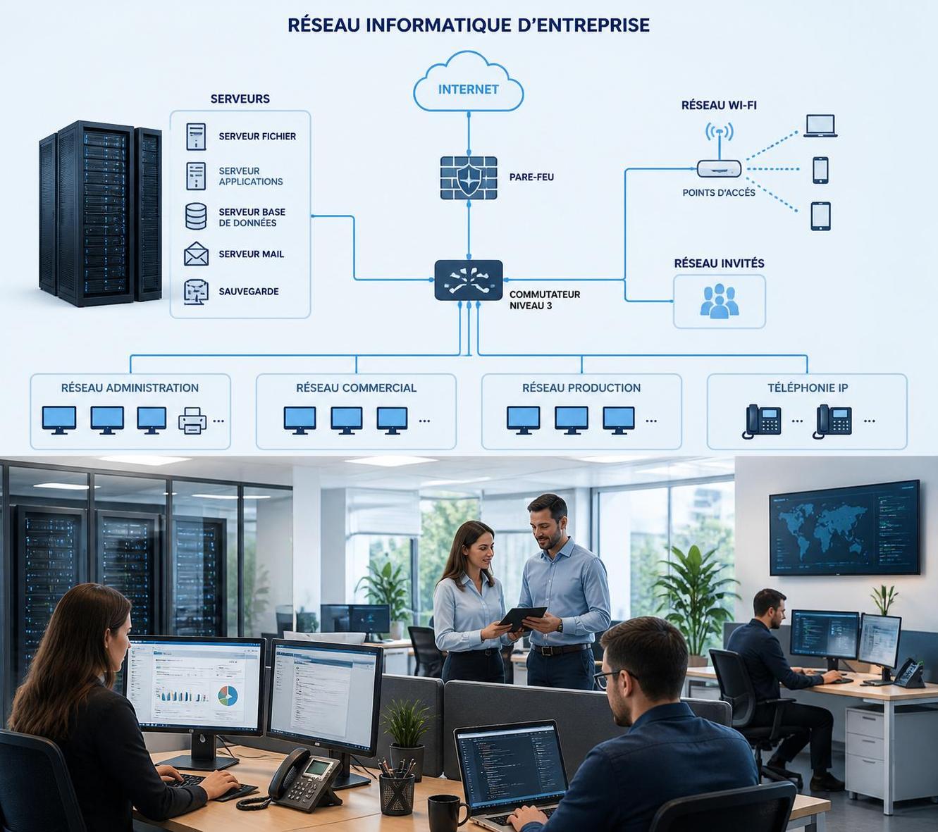 découvrez ce qu'est un réseau informatique et comprenez ses fonctions essentielles pour optimiser la gestion et la communication au sein de votre entreprise.